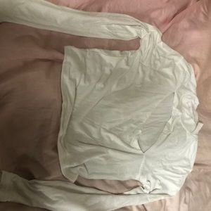 Mock neck tee with cutout.